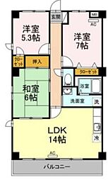 フィネス幸田C棟 3LDKの間取図画像