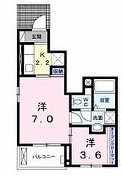 フェリーチェ太田 2Kの間取図画像
