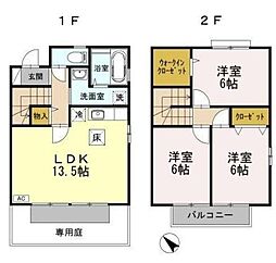 ローズガーデン土器東A 3LDKの間取図画像