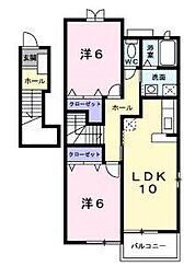 メゾン・ポポラーレA棟 2LDKの間取図画像