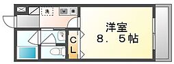 セレブ花園 1Kの間取図画像