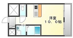 コリドールウエスト 1Kの間取図画像