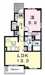 レガート春日3 1LDKの間取図画像