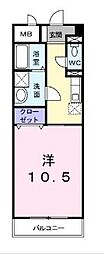 グランディール太田A 1Kの間取図画像