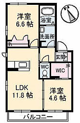 ShaMaison高松西 2LDKの間取図画像