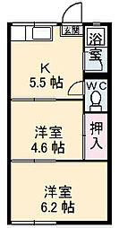 グレンズコテイジ 2Kの間取図画像