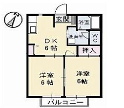 フロイデハイツ 2DKの間取図画像
