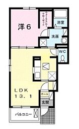 アルバーダ1 1LDKの間取図画像