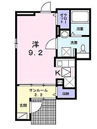 アーバンスクエア 1Kの間取図画像