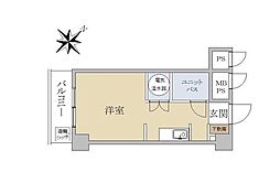 銀座永谷タウンプラザ 4階ワンルームの間取り