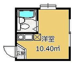 ライフピアライジング 1階ワンルームの間取り