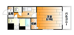 IVYSQUARE寺町 1Kの間取図画像