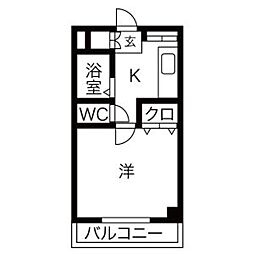 広島高速交通アストラムライン 祇園新橋北駅 徒歩6分の賃貸マンション 3階1DKの間取り