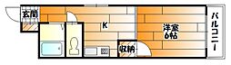 JR可部線 安芸長束駅 徒歩4分の賃貸マンション 3階1Kの間取り