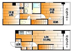 広島高速交通アストラムライン 中筋駅 徒歩4分の賃貸マンション 3階2LDKの間取り
