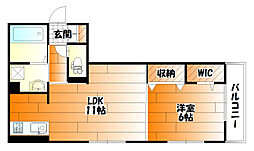 JR可部線 安芸長束駅 徒歩19分の賃貸アパート 1階1LDKの間取り