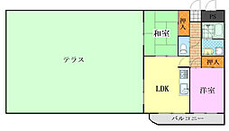 JR可部線 安芸長束駅 徒歩1分の賃貸マンション 7階2LDKの間取り