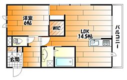 JR可部線 古市橋駅 徒歩6分の賃貸アパート 1階1LDKの間取り