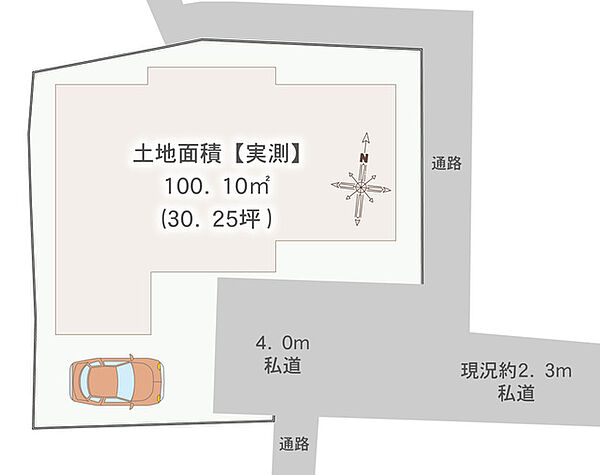 土地面積はゆとりの30坪