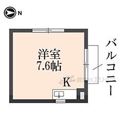 ピースマイルカーサバラ公園 ワンルームの間取図画像