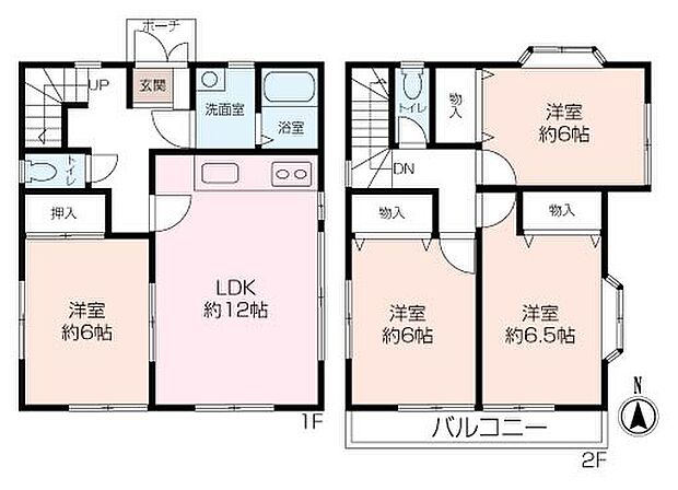全居室6帖以上あり、ゆったりした広さをそれぞれ確保できます。
