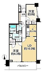 グローリオ西新井 2LDKの間取り