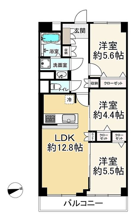 3LDK 間取り