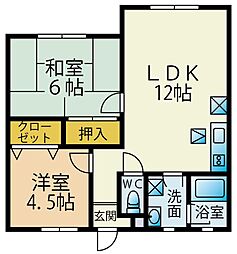 メゾン・ド・ロワール1 2LDKの間取図画像