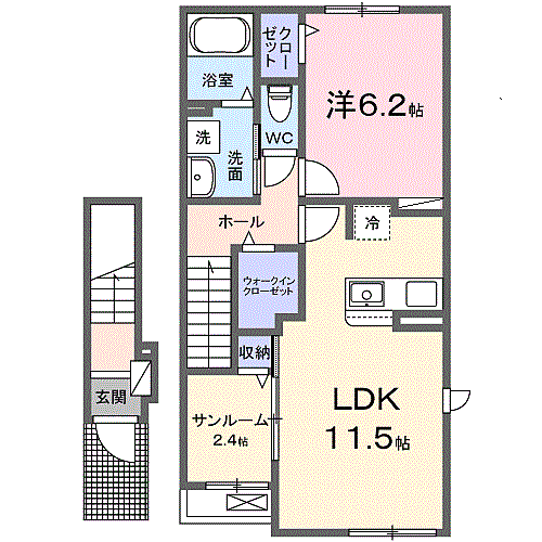 画像2:新婚様にもオススメの１ＬＤＫ☆カウンターキッチンに収納豊富◎