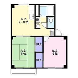 ウィステリア 2DKの間取図画像