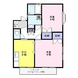 リラ 2DKの間取図画像