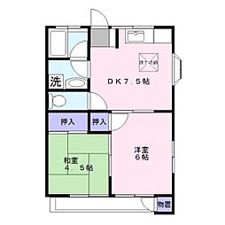 ガーデンシティ小手指 2DKの間取図画像