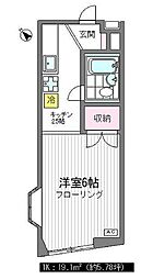 東京メトロ丸ノ内線 荻窪駅 徒歩8分の賃貸アパート 2階1Kの間取り