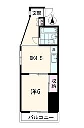 JR中央線 荻窪駅 徒歩15分の賃貸マンション 1階1DKの間取り