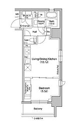 JR中央線 高円寺駅 徒歩3分の賃貸マンション 6階1LDKの間取り