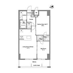 東京メトロ丸ノ内線 西新宿駅 徒歩5分の賃貸マンション 13階1SLDKの間取り