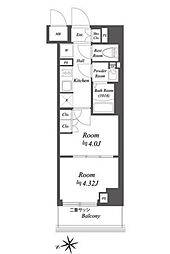 東京メトロ丸ノ内線 荻窪駅 徒歩16分の賃貸マンション 6階2Kの間取り