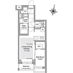 東京メトロ東西線 落合駅 徒歩8分の賃貸マンション 1階1LDKの間取り