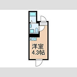 東京メトロ丸ノ内線 新中野駅 徒歩6分の賃貸マンション 3階ワンルームの間取り