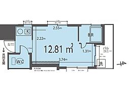 東京メトロ丸ノ内線 西新宿駅 徒歩8分の賃貸マンション 10階1Kの間取り