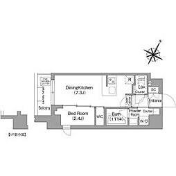 東京メトロ丸ノ内線 新中野駅 徒歩3分の賃貸マンション 1階1DKの間取り