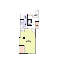 京王井の頭線 永福町駅 徒歩7分の賃貸アパート 2階1Kの間取り