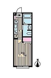 西武新宿線 下井草駅 徒歩11分の賃貸アパート 1階1Kの間取り