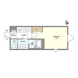 東京メトロ丸ノ内線 方南町駅 徒歩2分の賃貸マンション 3階1Kの間取り