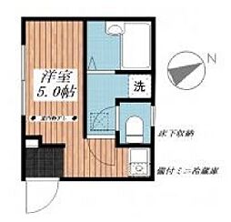 JR中央線 西荻窪駅 徒歩7分の賃貸アパート 1階ワンルームの間取り