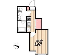 JR総武線 東中野駅 徒歩11分の賃貸アパート 1階1Kの間取り