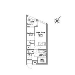 都営大江戸線 西新宿五丁目駅 徒歩11分の賃貸マンション 3階1LDKの間取り