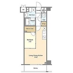 小田急小田原線 代々木八幡駅 徒歩9分の賃貸マンション 2階1LDKの間取り
