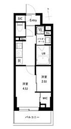 京王井の頭線 高井戸駅 徒歩13分の賃貸マンション 3階1DKの間取り