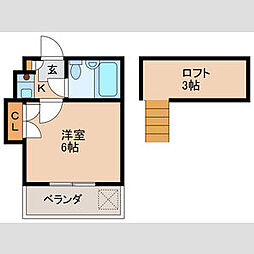 東京メトロ丸ノ内線 荻窪駅 徒歩5分の賃貸アパート 2階1Kの間取り